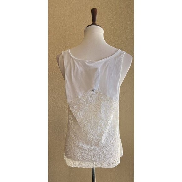 Others Follow Women's White Lace Ibiza Flamingo Tank Top Size S M - Picture 10 of 10